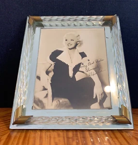 1930's  - 1940'S HOLLYWOOD REGENCY GLASS PHOTO FRAME WITH SIGNED DIXIE LEE PHOTO - Picture 1 of 20