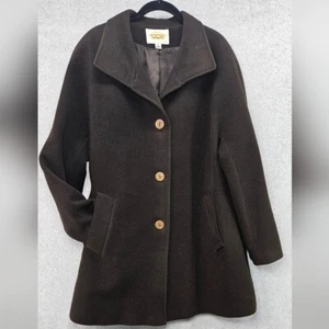 Cappotto donna vintage Talbots capelli cammello pea taglia 14 colore espresso - Foto 1 di 8