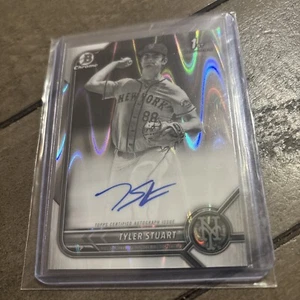 2022 Bowman Chrome Tyler Stuart Negative Sepia Ray Wave Refractor Auto Nationals - Picture 1 of 2