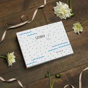 Gästebuch Hochzeit mit Namen und Datum Geburtstag personalisiert Hochzeitsbuch - Bild 1 von 8