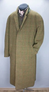 P & J Haggart Houndstooth Tweed Glencheck RAGLAN Balmacaan Jacket Overcoat sz 46 - Picture 1 of 24