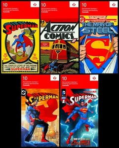 Canada Stamps, Set of 5 Booklets of 10, Superman, #2683a-aiv, BK555-9 MNH - Picture 1 of 2