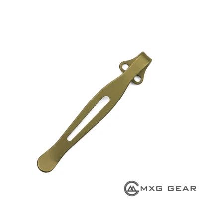 MXG GEAR (Bronze) Titanium Low Rider Pocket Clip For Spyderco Paramilitary 2 Endura 4