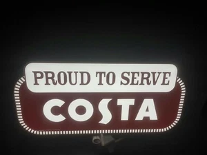 COSTA COFFEE SIGN LED LIGHT BOX MAN CAVE COFFEE DRINK GAMES ROOM BAR GIFT - Picture 1 of 3
