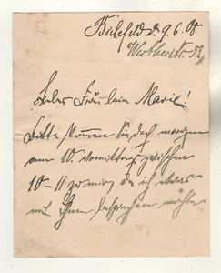 Brief Adel Bielefeld 1908 von Woedtke Autograph (183) - Bild 1 von 2