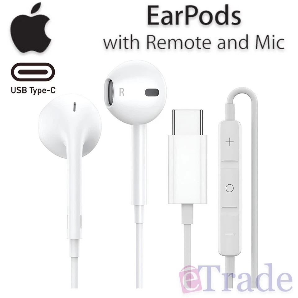 GENUINE NEW Apple Type C USB C Earphones Headphones EarPods for iPhone & iPad - image 1 of 1