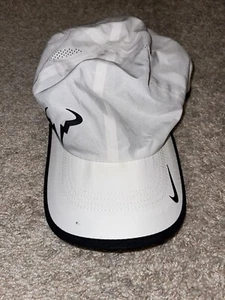 Rafa Rafael Nadal x Nike FEATHERLIGHT DRI-FIT Hat Cap White Raging Bull - Picture 1 of 3