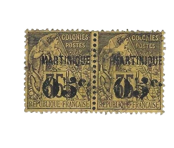 MARTINIQUE - 15 PR- USED - 1891- "MARTINIQUE - 05c" O/P ON FRENCH COLONIES STAMP - Image 1 of 1