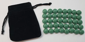Set of 40 SOLID OLIVE GREEN Pente Glass Stone Game Piece part replacement NEW - Picture 1 of 3