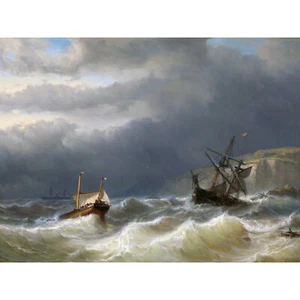 Meijer Storm Strait Dover Schiffe Seestück Ungerahmter extragroßer Druck - Bild 1 von 5