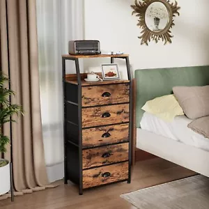 5 Drawers Dresser Vertical Storage Tower Fabric Dresser for Bedroom Organizer - Picture 1 of 9
