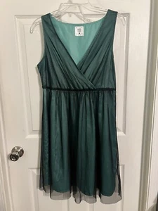 Mac + Jac Juniors Green/Black V-Neck Sleeveless Party Dress Size XL - Picture 1 of 7