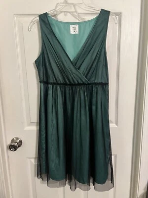 Mac + Jac Juniors Green/Black V-Neck Sleeveless Party Dress Size XL - Image 1 of 4