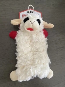 Multi PET Cordero Chuleta 8" Flat Tug Toss Arruga 8 Chirridos Peluche - Nuevo con Etiquetas - Imagen 1 de 2