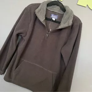 The Children’s Place Black Fleece Quarter Zip Pullover Youth Size M - Picture 1 of 3