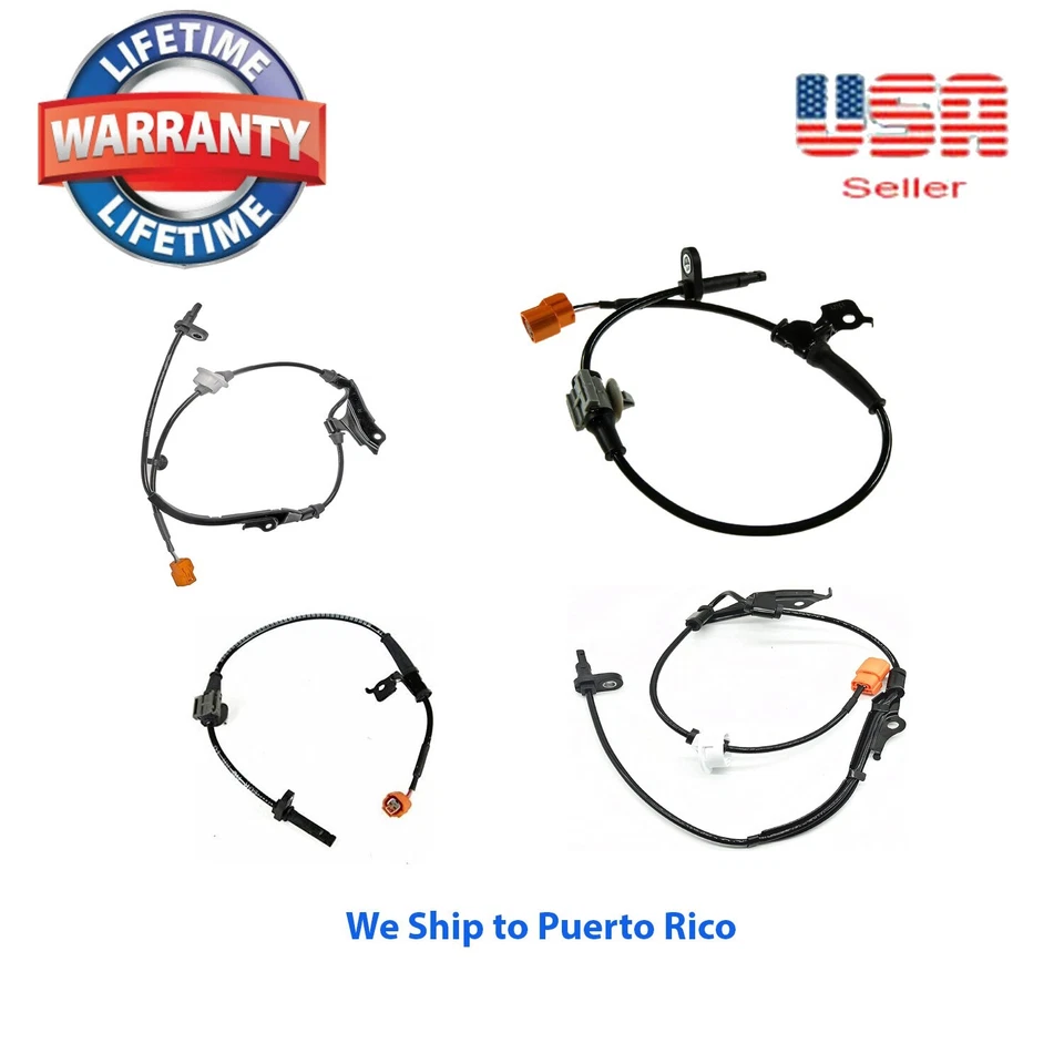 Set 4 ABS Speed Sensor Front Right & Left Fit Acura TSX 04-08 Honda Accord 03-07 - Image 1 of 4