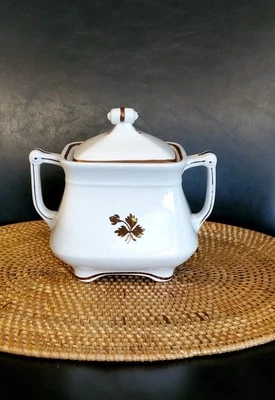 Antique Tea Leaf Pattern Ironstone Sugar Bowl By Anthony Shaw And Sons - Image 1 of 4
