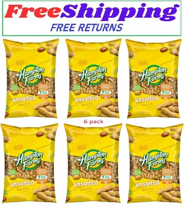 6 Pack -  Hampton Farms Unsalted In-Shell Peanuts (5 lbs.) - Image 1 of 3