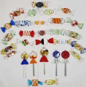 Riesiges 29 Stck. Vintage Murano mundgeblasenes Glas gewickelt Sauger/Süßigkeiten Kunst Glas Lot - Bild 1 von 13