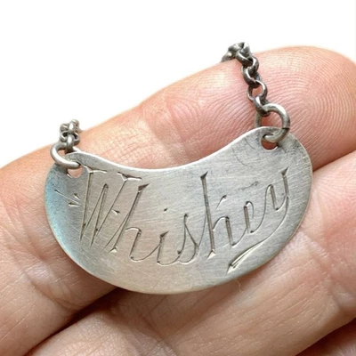 Etiqueta antigua de jarra de whisky de plata de ley de LUX, sellos ingleses Foto 1 de 3