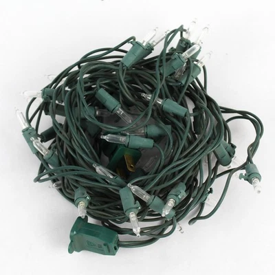 Holiday Christmas String Lights TS-66 Bright White w/ Green Cord Home Decor - Image 1 of 4