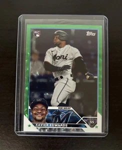 2023 Topps Update - Xavier Edwards #US296 Green Foil RC /499 - Miami Marlins - Picture 1 of 2