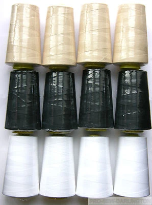 4 x 5000 YARD OVERLOCKER SEWING MACHINE THREAD 120s ( CHOICE OF  COLOURS ) - Image 1 of 2