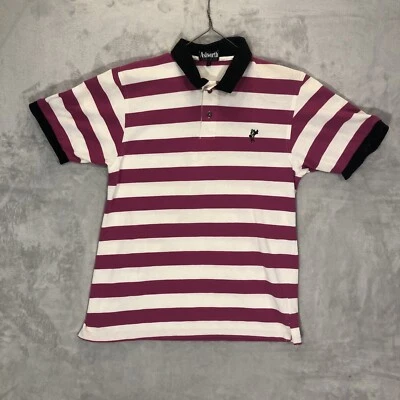 Polo de golf Ashworth de colección a rayas medianas manga corta rosa/blanco hecho en Estados Unidos Foto 1 de 4