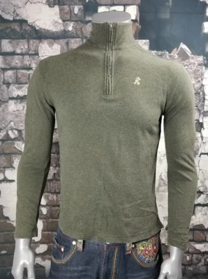 Walt Disney World Mickey Mouse 1/4 Cremallera Manga Larga Camisa Jersey Marrón Para Hombre Med Foto 1 de 4