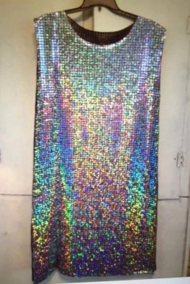 Renaissance Medieval Tabard Knight Fabric Metallic Silver/Black L/XL 46" Long - Image 1 of 3