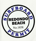 REDONDO BEACH USA SURF CRAFT PERMIT RETRO Decal VINYL STICKER SURFING SURFBOARD