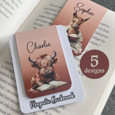 4YOURHAPPINESS Personalised Magnetic Bookmark Floral Gift For Her Kids Him Book Lover Bookworm
