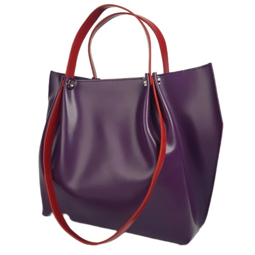 COACH Borsa a mano donna VERA pelle viola tote bag viola tracolla