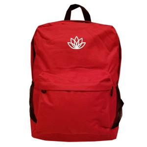 RED Backpack Bag with LOTUS FLOWER LOGO EMBROIDERED - Picture 1 of 4