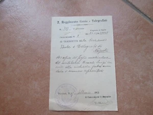 1915 3°Reggimento GENIO TELEGRAFISTI Timbro tondo Ufficio Amm.vo - Foto 1 di 3