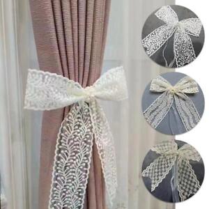Bow Curtain Tie backs Holdbacks Straps Lace Curtain Holders Accessories Q4C2