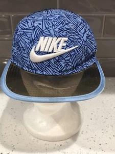 Retro Nike True Blue Youth Smokey Clear Visor Swoosh Snapback Cap Hat - Picture 1 of 6