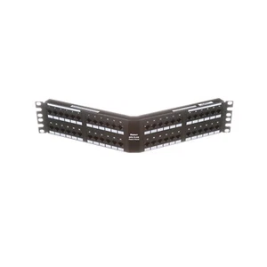 Panduit DPA48688TGY 48 Port 2U Rack Cat 6 Angled Punchdown Patch Panel Black - Afbeelding 1 van 1