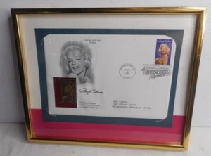 Marilyn Monroe Erstausgabe Briefmarke mit 22kt Gold Replik Gedenkmarke - Bild 1 von 2