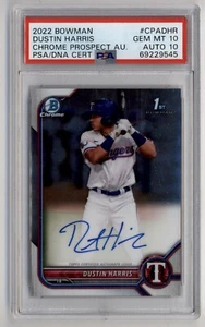 Bowman Chrome Prospect 2022 #CPADHR Dustin Harris primer auto PSA 10 automático 10 - Imagen 1 de 2