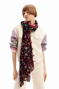 DESIGUAL° FOULARD HALF_ «FLORAL RECTANGLE» - NEW - Imagen 1 de 6