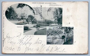 VIEWS ROGER WILLIAMS PARK PROVIDENCE RI 1905 Germantown Station REC postcard D5 - Picture 1 of 2