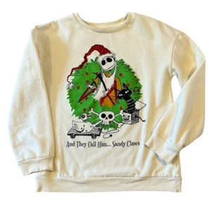 Disney The Nightmare Before Christmas Sandy Claws Kids Sweatshirt Size L Cream - Picture 1 of 9