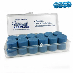 12 pares de tapones para los oídos más finos del mundo tapones para los oídos molde de cera natural azul de Mighty - Imagen 1 de 11