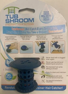Tub Shroom Blue Silicone Round Drain Hair Catcher- 3 Count Bundle - Picture 1 of 2
