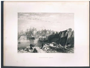 GRABADO EN ACERO BURLINGTON QUAY YORKSHIRE C1842 - Imagen 1 de 1