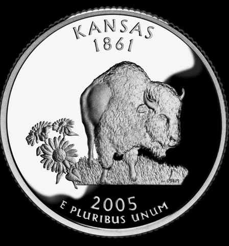 2005-S Kansas State Quarter Gem Proof Deep Cameo CN-Clad Coin Free Shipping 3031 Cover