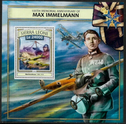 Sierra Leone #4034 Mint Never Hinged S/Sheet - Max Immelmann Cover
