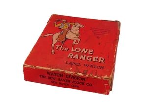 Vintage NEW HAVEN 1950s LONE RANGER LAPEL POCKET watch BOX ONLY #3 - Picture 1 of 7