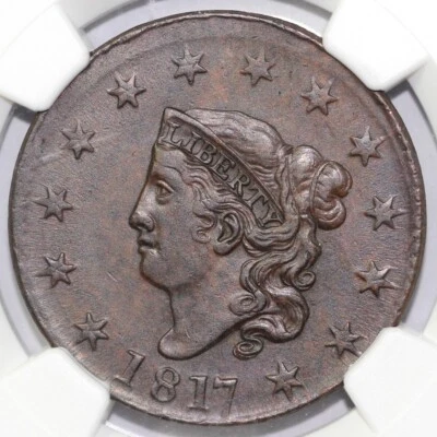 1817 1c Matron Head Large Cent NGC AU 58 BN  - Image 1 of 4